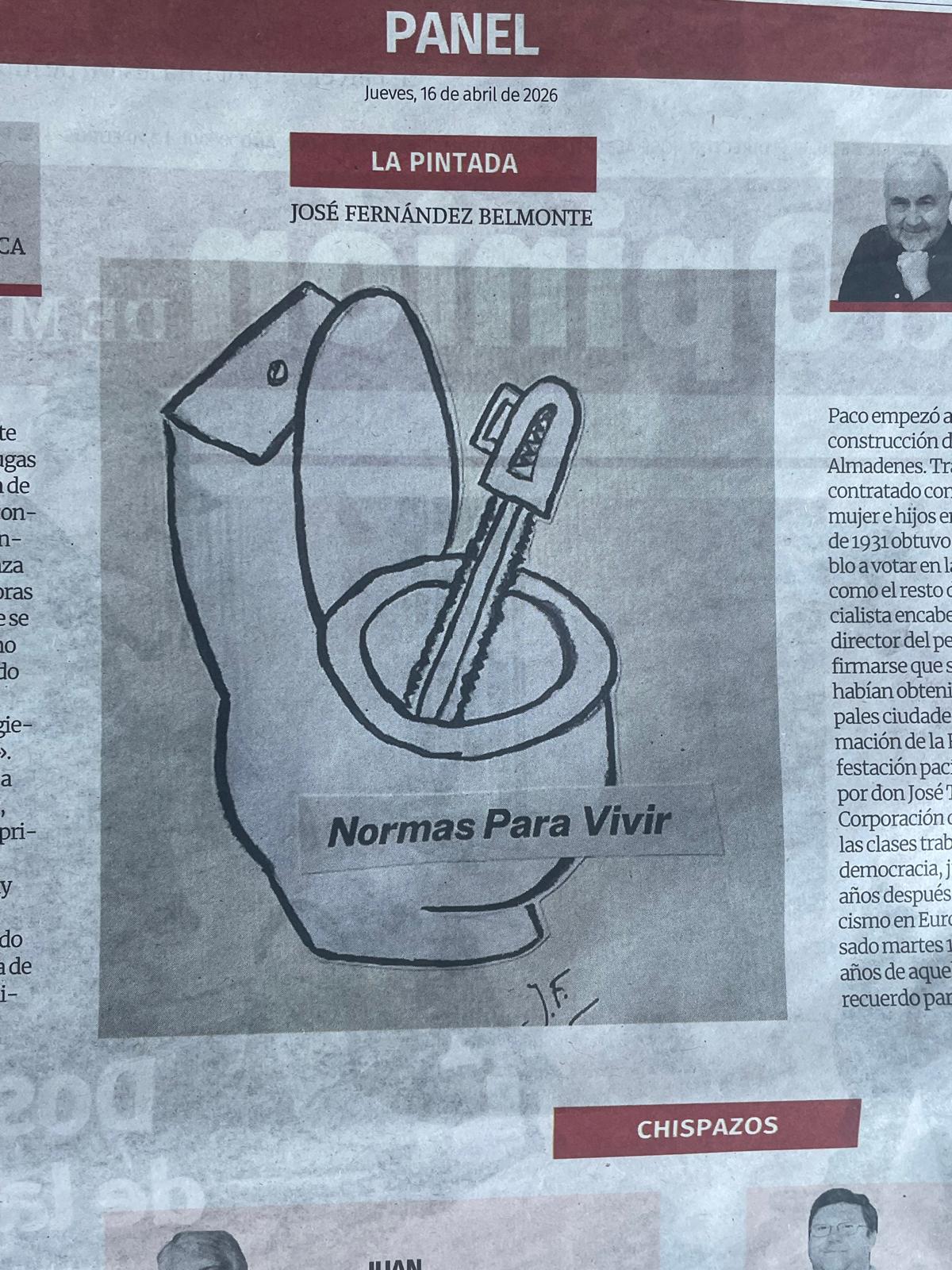 La Pintada nº 4: «Normas para vivir», publicada el Jueves, 16 de abril de 2026 en La Opinión de Murcia