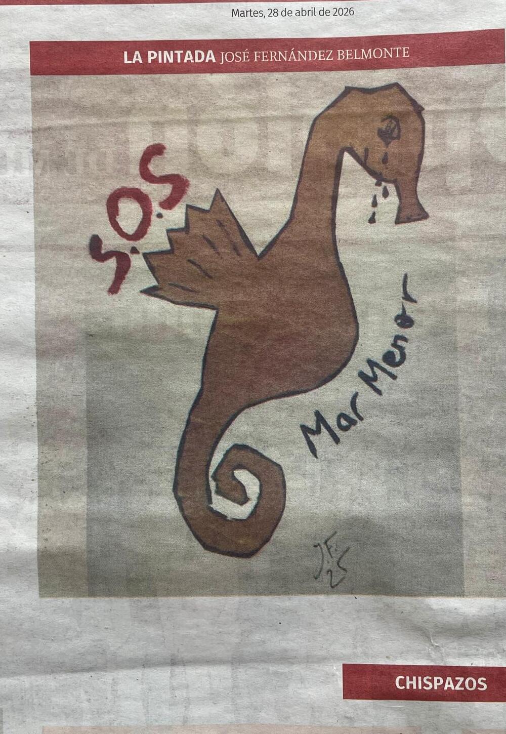 La Pintada nº 10: «SOS Mar Menor», publicada el Martes, 28 de abril de 2026 en La Opinión de Murcia