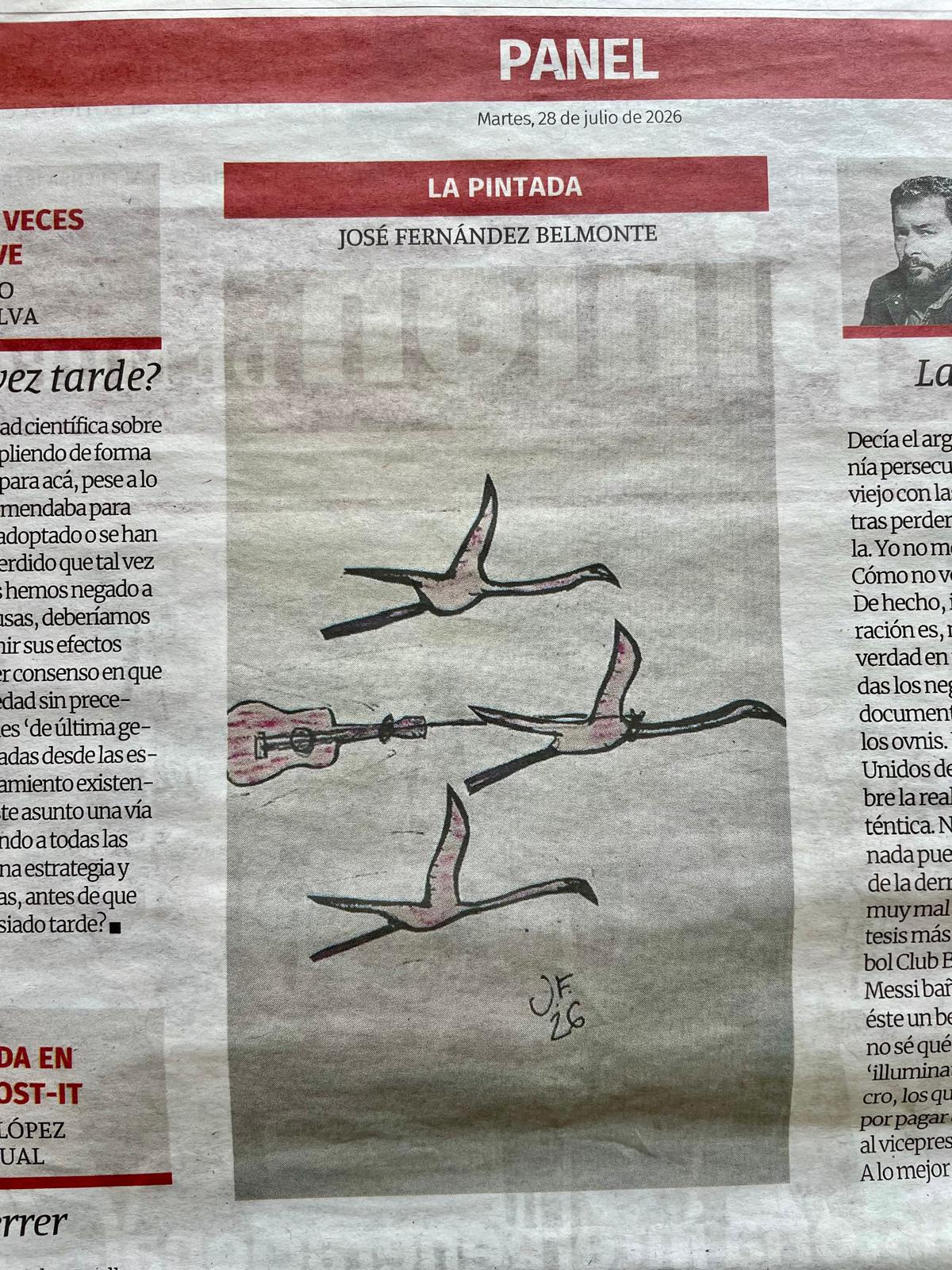 La Pintada nº 58: «Flamencos muy flamencos», publicada el Martes, 28 de julio de 2026 en La Opinión de Murcia