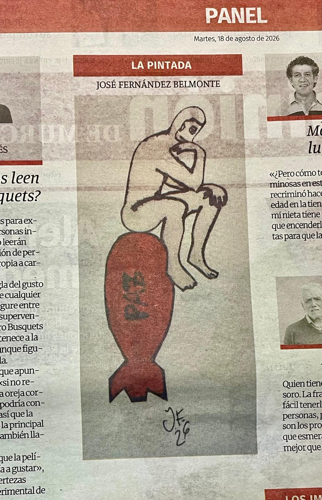 La Pintada nº 68: «Esperando la paz», publicada el Martes, 18 de agosto de 2026 en La Opinión de Murcia